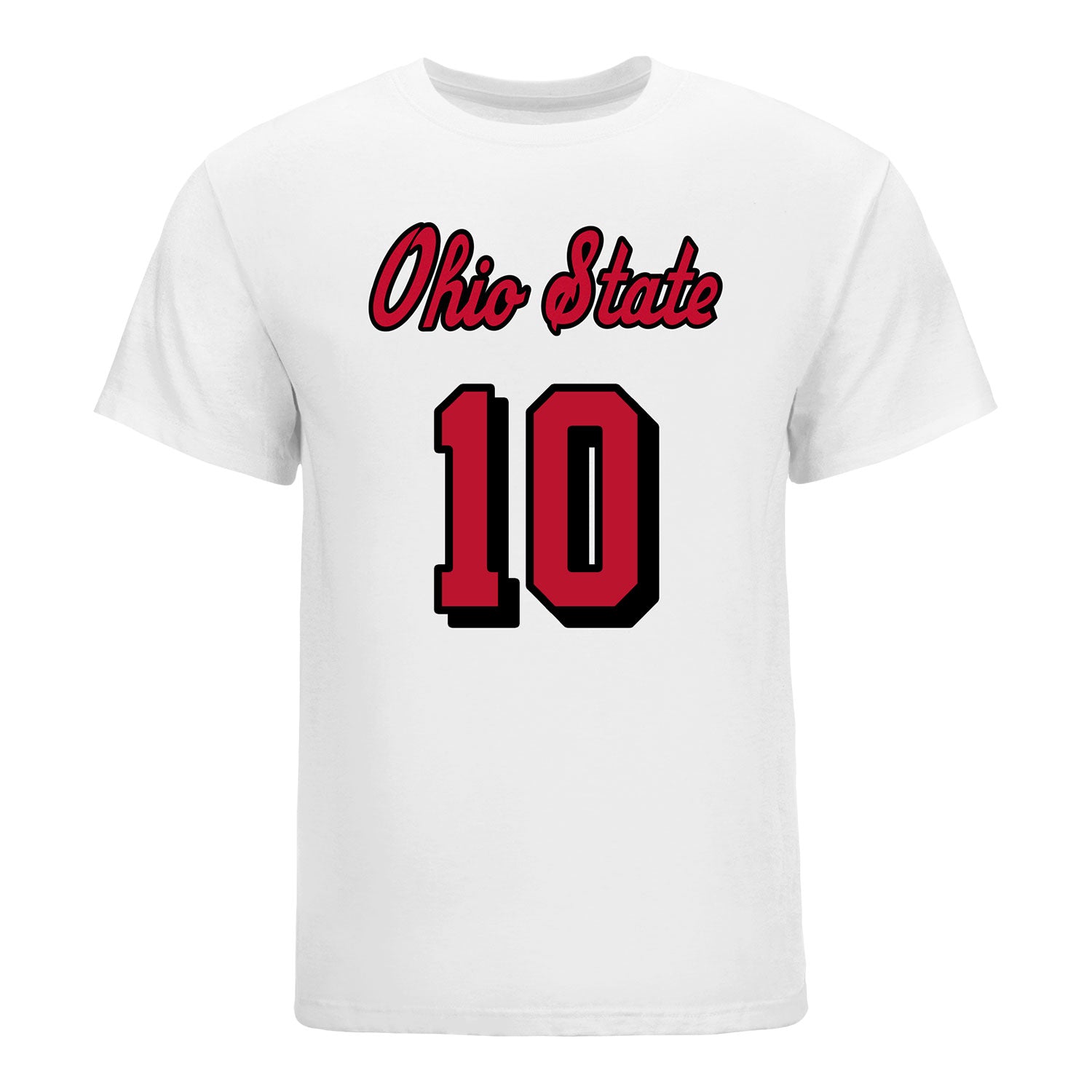 Ohio State Buckeyes #10 Mina Gunes Student Athlete Volleyball T-Shirt In White - Front View