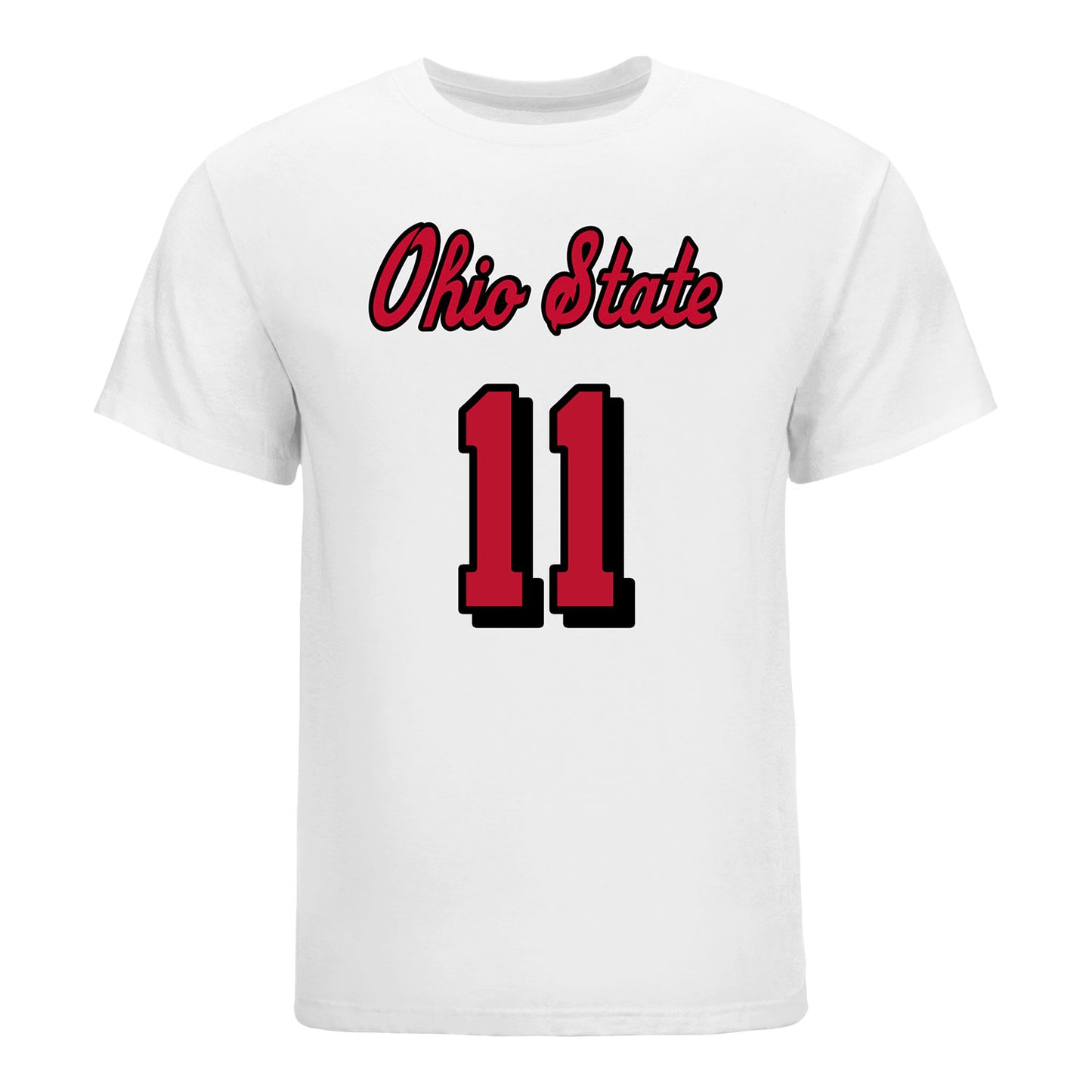 Ohio State Buckeyes #11 Navea Gauthier Student Athlete Volleyball T-Shirt In White - Front View