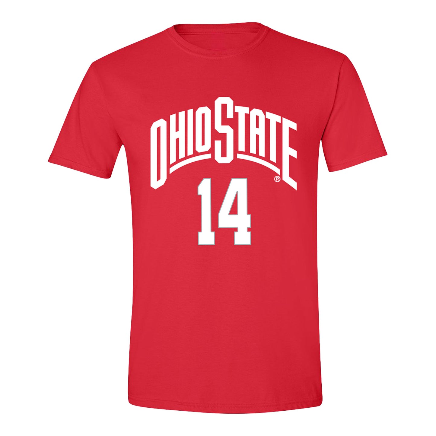 Ohio State Buckeyes Men's Basketball Student Athlete #14 Brandon Noel T-Shirt In Scarlet - Front View