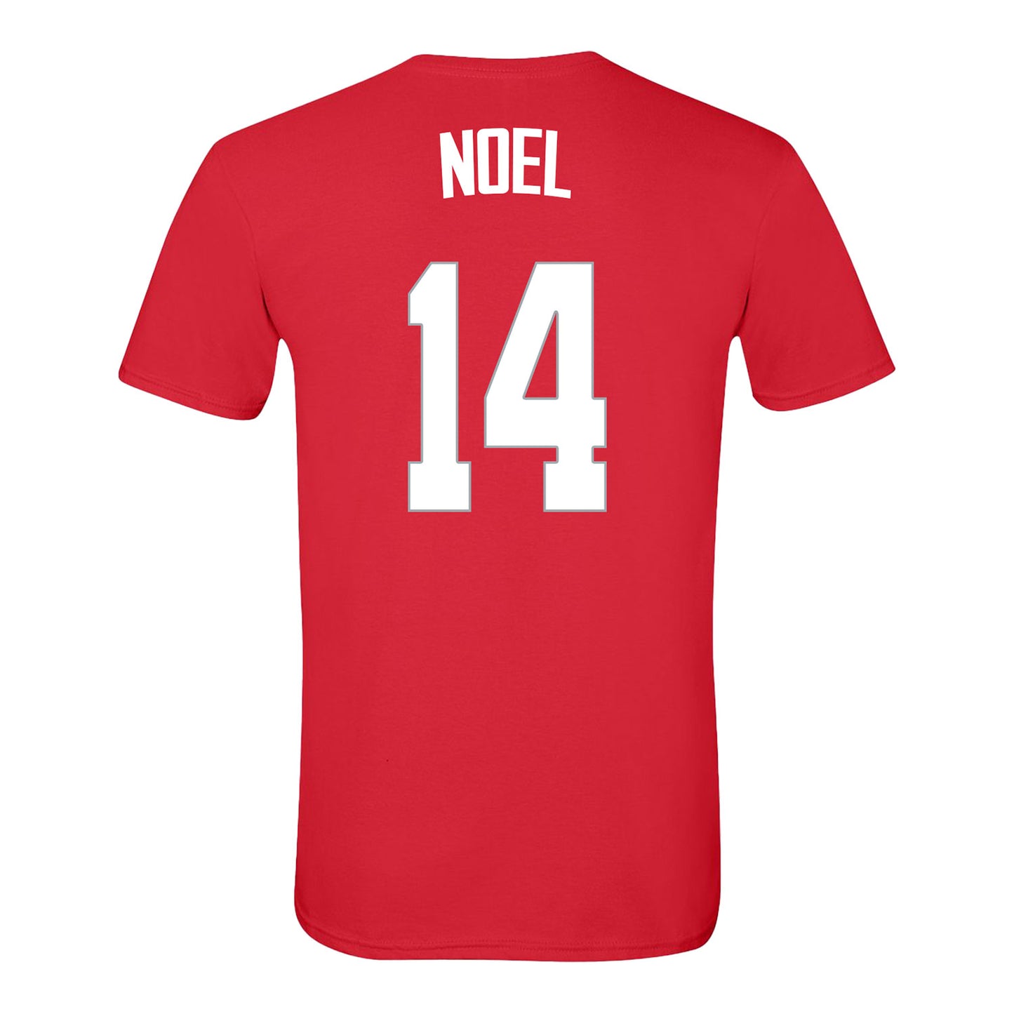 Ohio State Buckeyes Men's Basketball Student Athlete #14 Brandon Noel T-Shirt In Scarlet - Back View