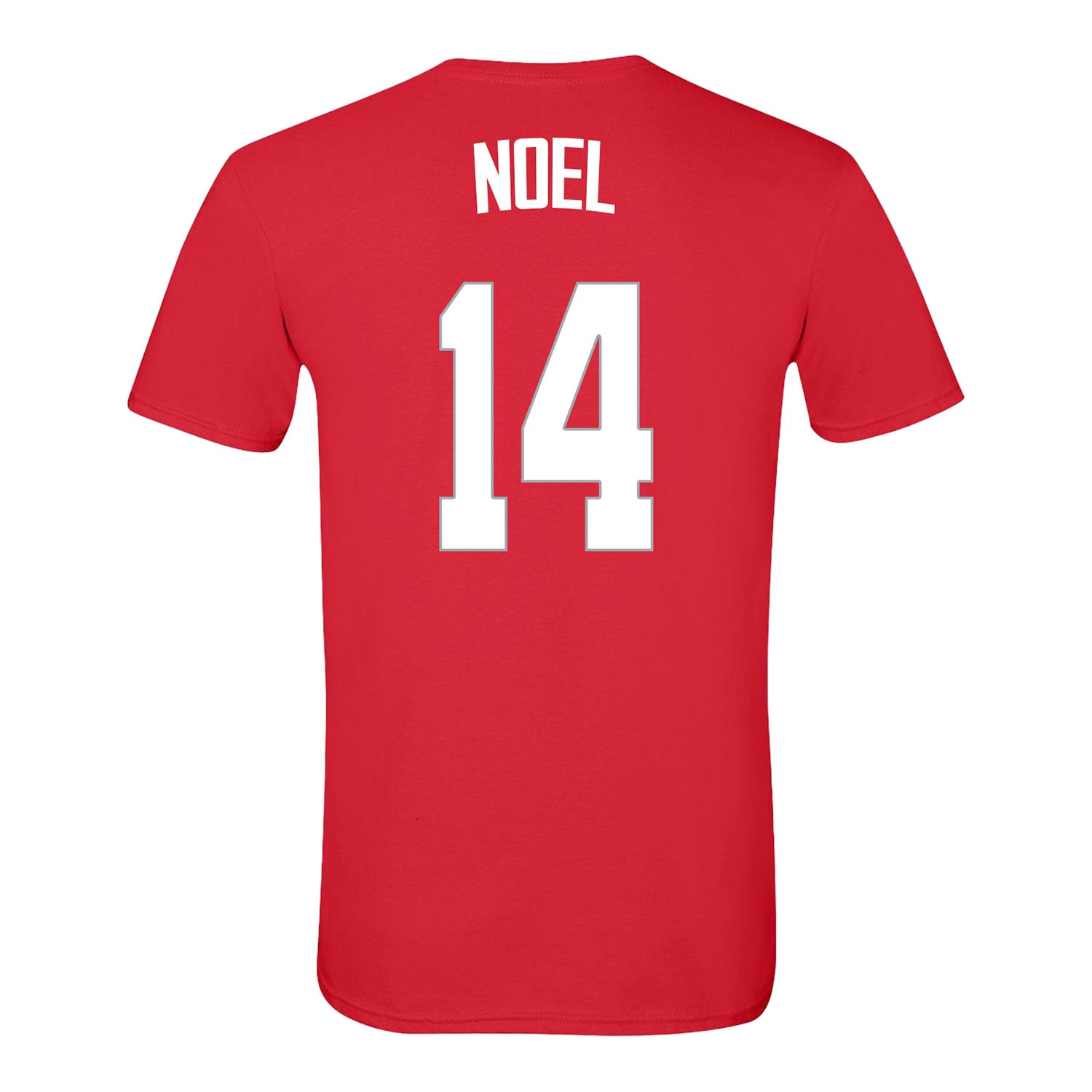 Ohio State Buckeyes Men's Basketball Student Athlete #14 Brandon Noel T-Shirt In Scarlet - Back View