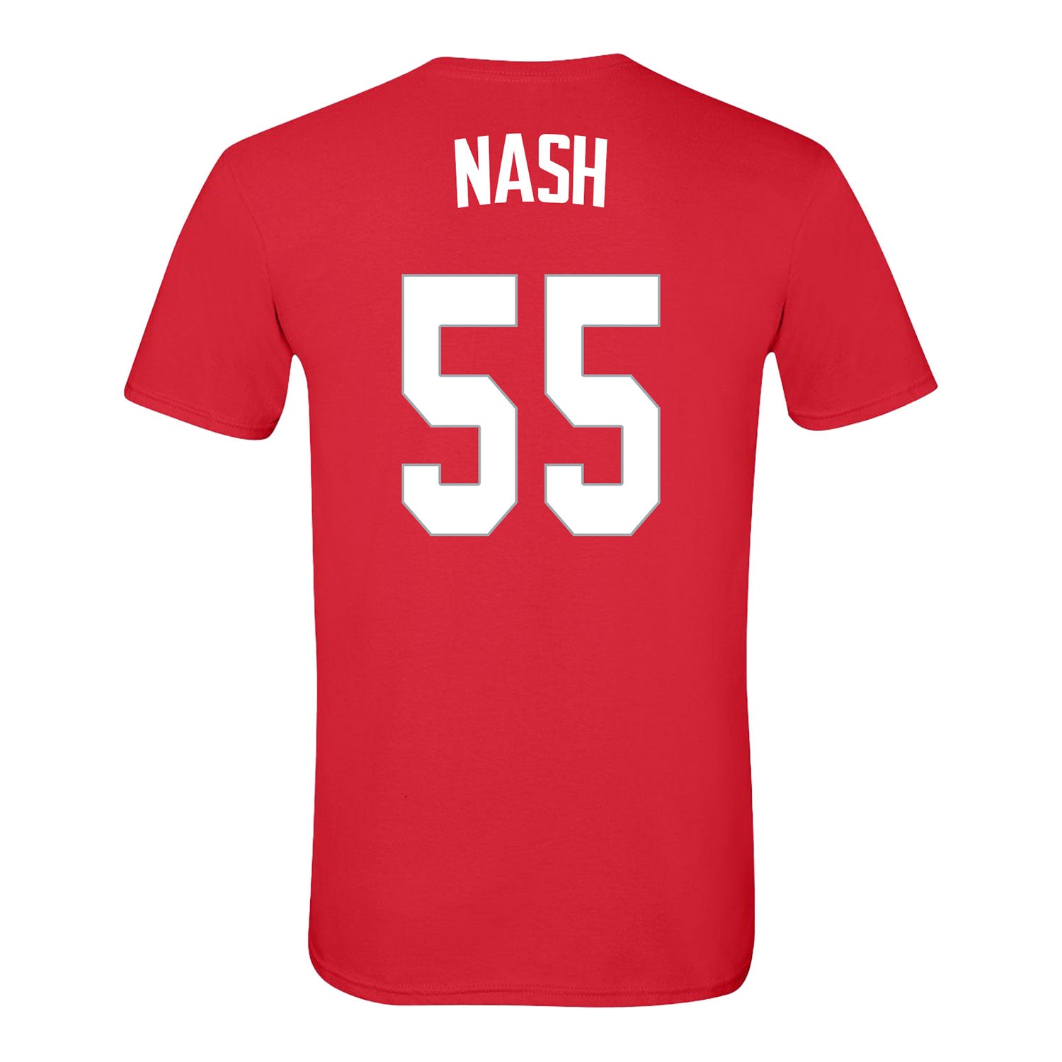 Ohio State Buckeyes Men's Basketball Student Athlete #55 Braylen Nash T-Shirt In Scarlet - Back View