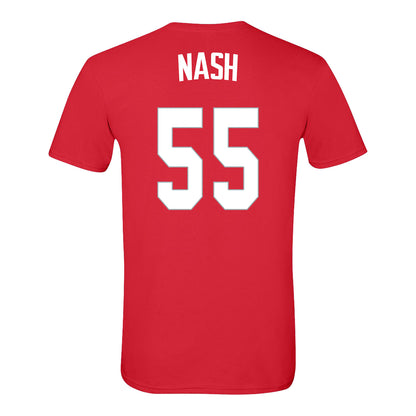 Ohio State Buckeyes Men's Basketball Student Athlete #55 Braylen Nash T-Shirt In Scarlet - Back View