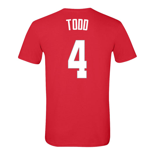 Ohio State Buckeyes Women's Basketball Student Athlete #4 Tyana Todd T-Shirt - Back View
