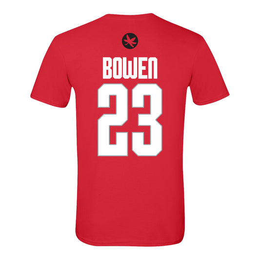 Ohio State Buckeyes Men's Lacrosse Student Athlete #23 Dante Bowen T-Shirt - Back View