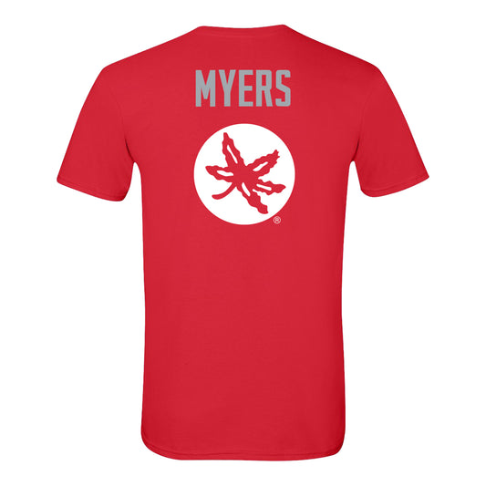 Ohio State Buckeyes Xander Myers Student Athlete Wrestling T-Shirt - Back View