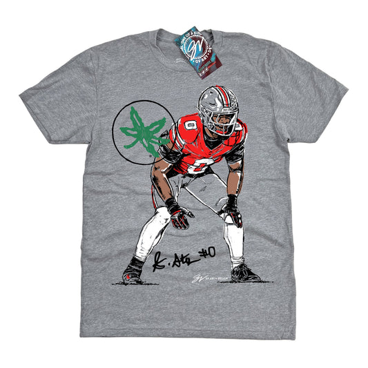 Ohio State Buckeyes GV Art & Design #0 Sonny Styles T-Shirt In Gray - Front View