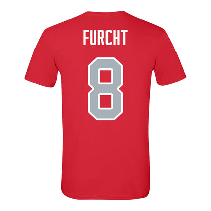 Ohio State Buckeyes Baseball Student Athlete T-Shirt #8 Noah Furcht - Back View