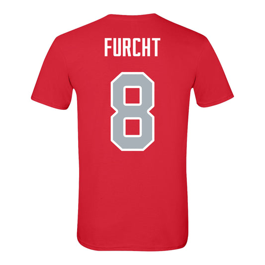 Ohio State Buckeyes Baseball Student Athlete T-Shirt #8 Noah Furcht - Back View