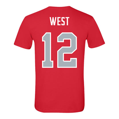 Ohio State Buckeyes Baseball Student Athlete T-Shirt #12 Gavin West - back view