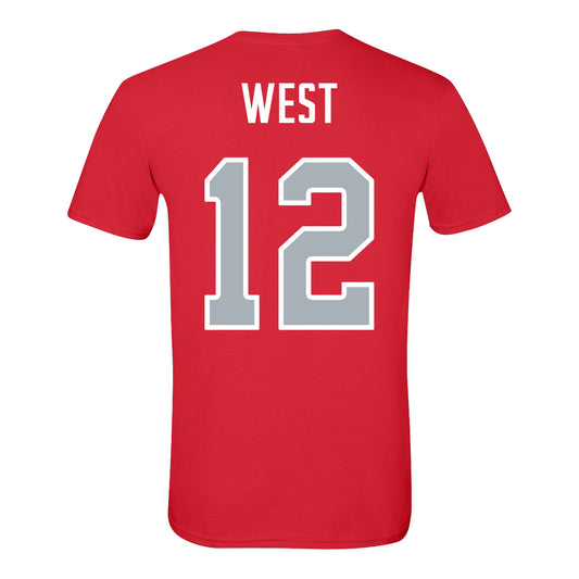 Ohio State Buckeyes Baseball Student Athlete T-Shirt #12 Gavin West - back view