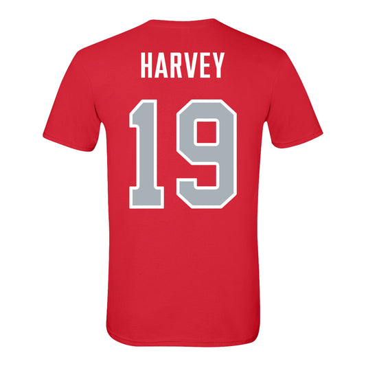 Ohio State Buckeyes Baseball Student Athlete T-Shirt #19 Dane Harvey - Back View