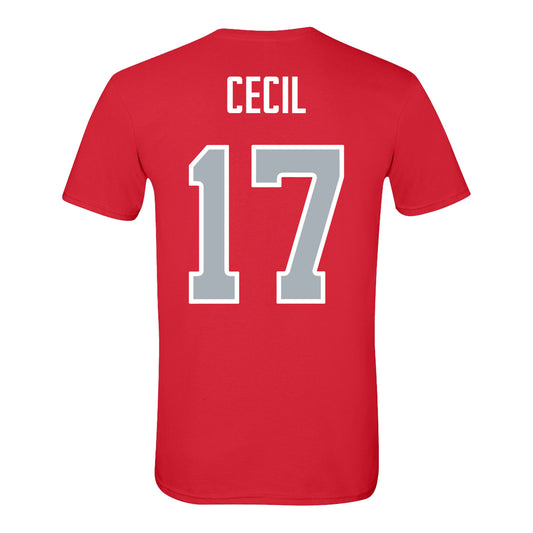 Ohio State Buckeyes Baseball Student Athlete T-Shirt #17 Jack Cecil - back View