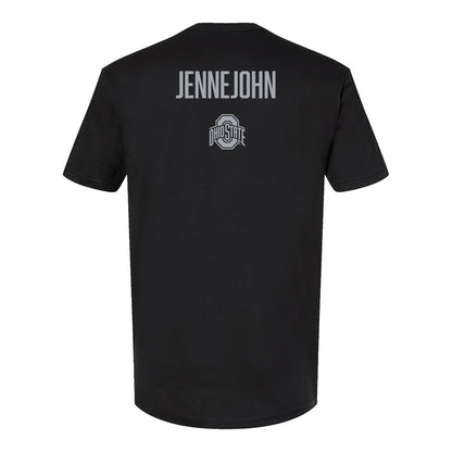 Ohio State Buckeyes Women's Gymnastics Student Athlete Lilian Jennejohn T-Shirt In Black - Back View