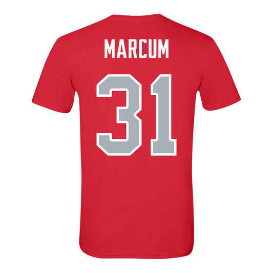 Ohio State Buckeyes Baseball Student Athlete T-Shirt #31 Caden Marcum - BAck View