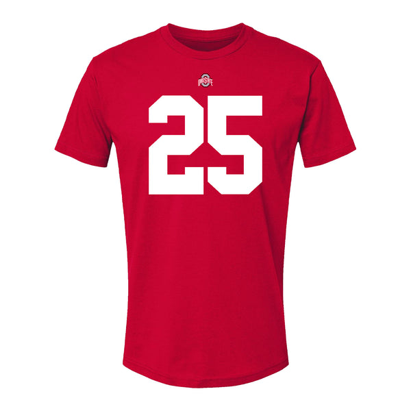 Ohio State Buckeyes Malik Hartford #25 Student Athlete Football T-Shirt - Front View