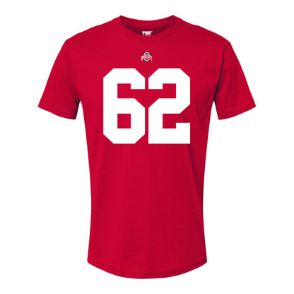 Ohio State Buckeyes Josh Padilla #62 Student Athlete Football T-Shirt - Front View