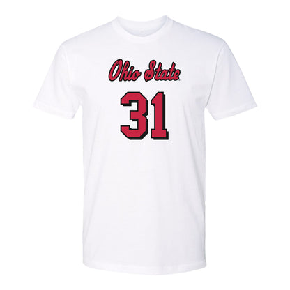 Ohio State Volleyball Student Athlete T-Shirt #31 Eloise Brandewie - In White - Front View