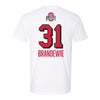 Ohio State Volleyball Student Athlete T-Shirt #31 Eloise Brandewie - In White - Back View