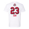 Ohio State Volleyball Student Athlete T-Shirt #23 Grace Egan - In White - Back View