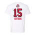 Ohio State Volleyball Student Athlete T-Shirt #15 Kaitlyn Hoffman - In White - Back View