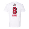 Ohio State Volleyball Student Athlete T-Shirt #8 Anna Morris - In White - Back View