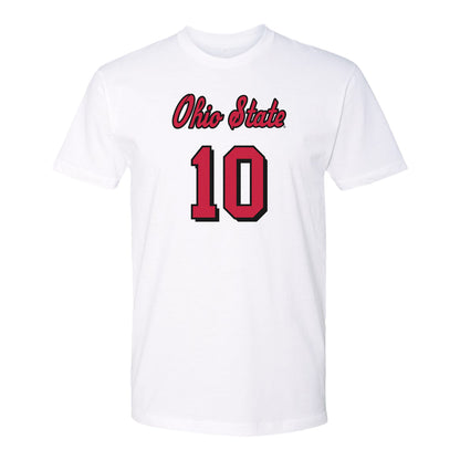 Ohio State Volleyball Student Athlete T-Shirt #10 Lauren Murphy - In White - Front View