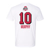 Ohio State Volleyball Student Athlete T-Shirt #10 Lauren Murphy - In White - Back View