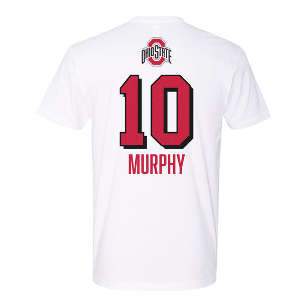 Ohio State Volleyball Student Athlete T-Shirt #10 Lauren Murphy - In White - Back View