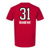 Ohio State Volleyball Student Athlete T-Shirt #31 Eloise Brandewie - In Scarlet - Back View