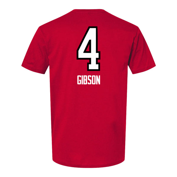 Ohio State Volleyball Student Athlete T-Shirt #4 Kamiah Gibson - In Scarlet - Back View