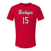Ohio State Volleyball Student Athlete T-Shirt #15 Kaitlyn Hoffman - In Scarlet - Front View