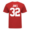 Ohio State Buckeyes #32 Brenton Jones Student Athlete Football T-Shirt - In Scarlet - Back View