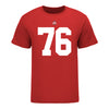 Ohio State Buckeyes #76 Miles Walker Student Athlete Football T-Shirt - In Scarlet - Front View