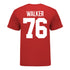 Ohio State Buckeyes #76 Miles Walker Student Athlete Football T-Shirt - In Scarlet - Back View