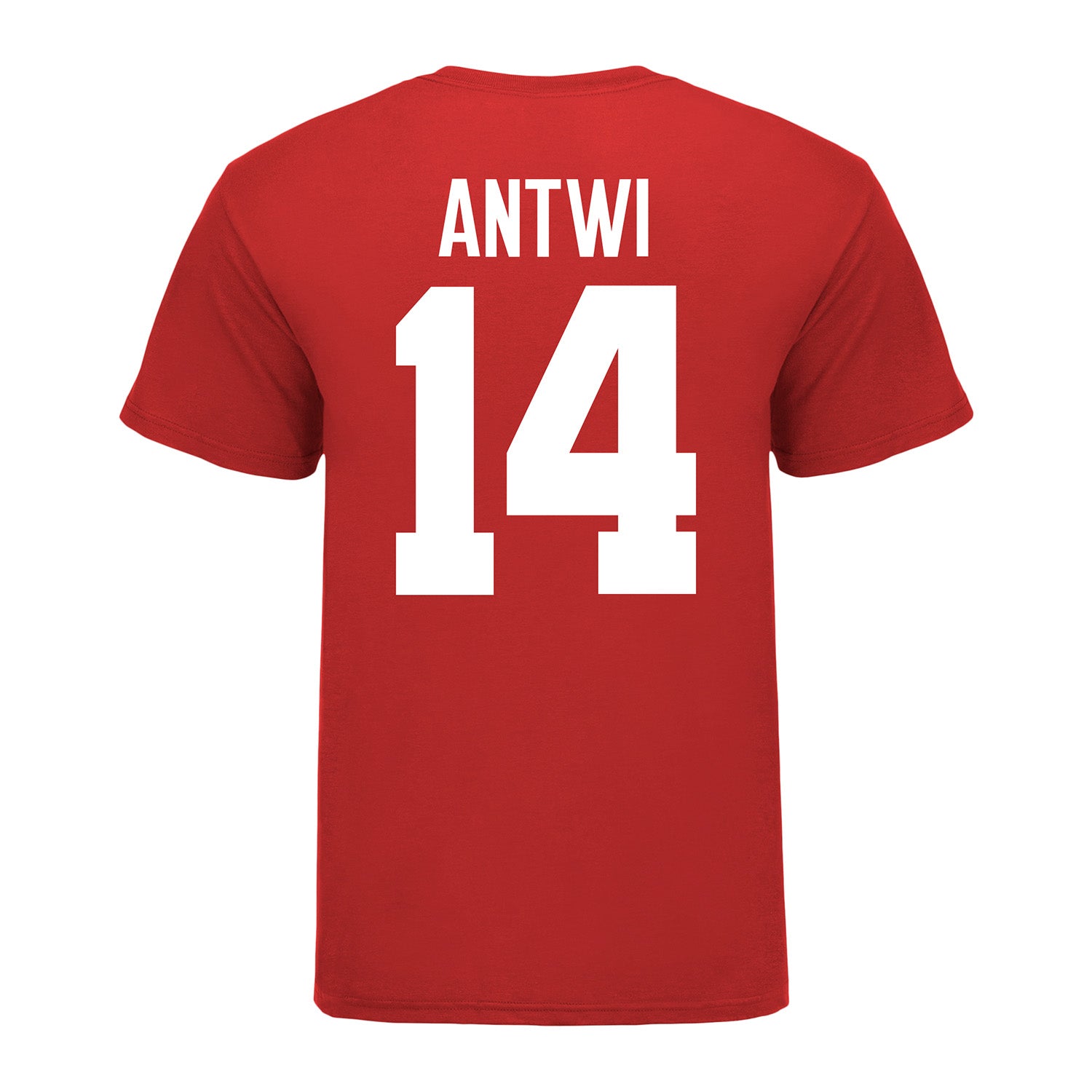 Ohio State Buckeyes Kojo Antwi #14 Student Athlete Football T-Shirt - In Scarlet - Back View