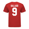 Ohio State Buckeyes Jayden Ballard #9 Student Athlete Football T-Shirt - In Scarlet - Back View