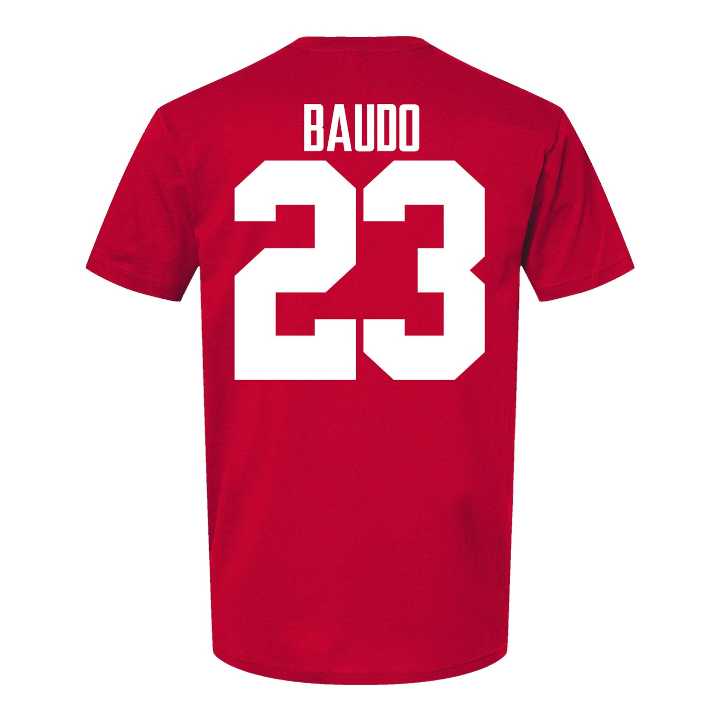 Ohio State Buckeyes Nolan Baudo #23 Student Athlete Football T-Shirt - Back View