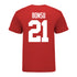 Ohio State Buckeyes Jayden Bonsu #21 Student Athlete Football T-Shirt - In Scarlet - Back View