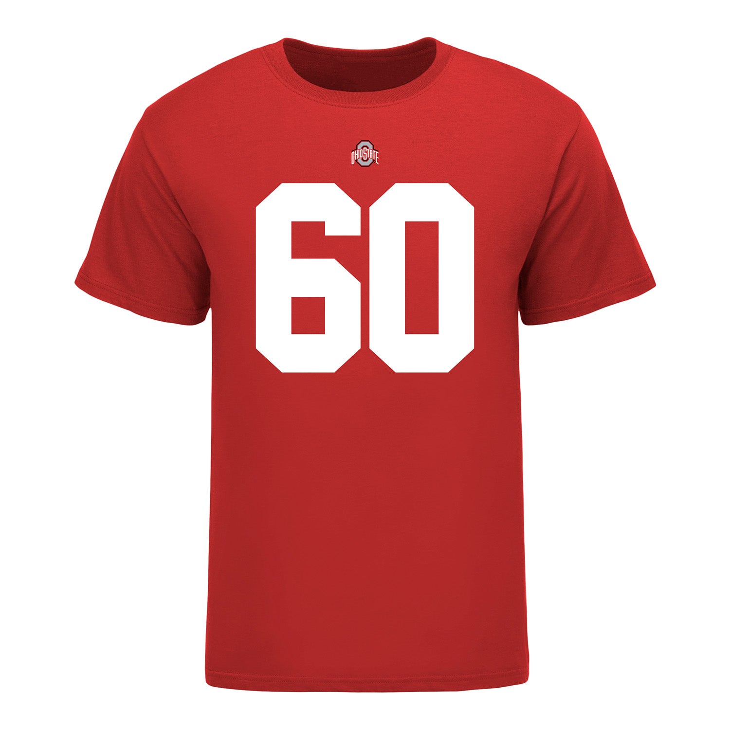 Ohio State Buckeyes Cade Casto #60 Student Athlete Football T-Shirt - In Scarlet - Front View