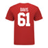 Ohio State Buckeyes Caden Davis #61 Student Athlete Football T-Shirt - In Scarlet - Back View