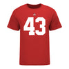 Ohio State Buckeyes John Ferlmann #43 Student Athlete Football T-Shirt - In Scarlet - Front View