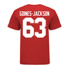 Ohio State Buckeyes Julian Goines-Jackson #63 Student Athlete Football T-Shirt - In Scarlet - Back View