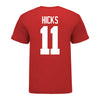 Ohio State Buckeyes C.J. Hicks #11 Student Athlete Football T-Shirt - In Scarlet - Back View