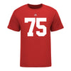 Ohio State Buckeyes Carson Hinzman #75 Student Athlete Football T-Shirt - In Scarlet - Front View