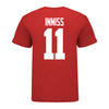 Ohio State Buckeyes Brandon Inniss #11 Student Athlete Football T-Shirt - In Scarlet - Back View