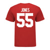 Ohio State Buckeyes Matthew Jones #55 Student Athlete Football T-Shirt - In Scarlet - Back View