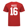 Ohio State Buckeyes Mason Maggs #16 Student Athlete Football T-Shirt - In Scarlet - Back View