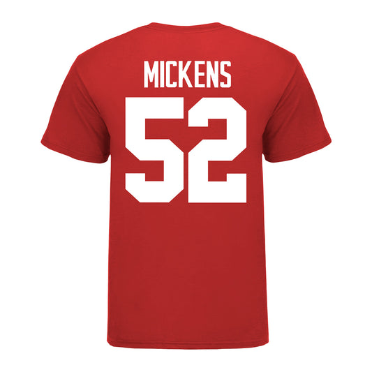 Ohio State Buckeyes Joshua Mickens #52 Student Athlete Football T-Shirt - In Scarlet - Back View