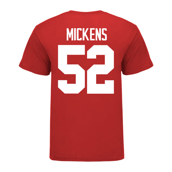 Ohio State Buckeyes Joshua Mickens #52 Student Athlete Football T-Shirt - In Scarlet - Back View